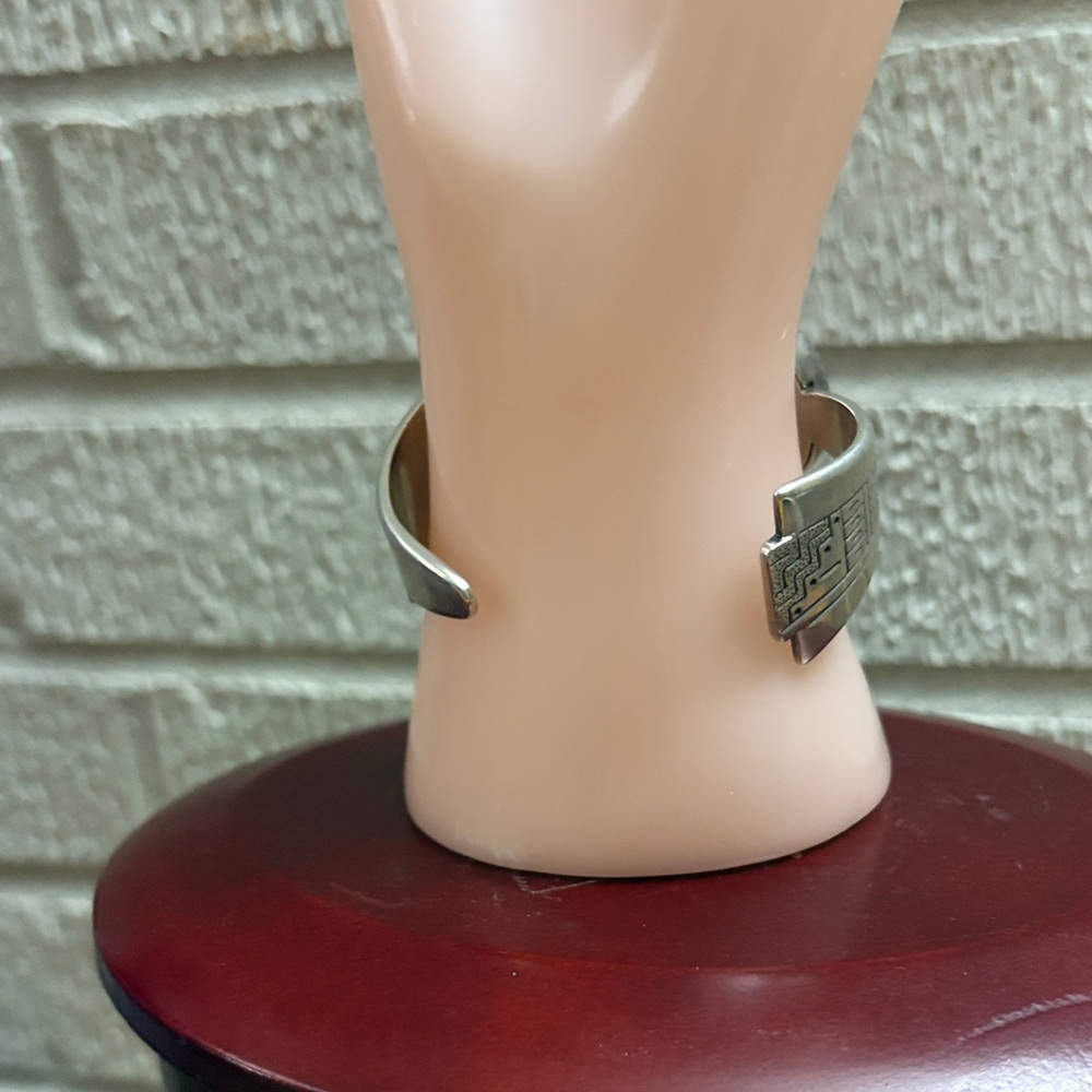 SOLD Sterling RMT X Carolyn Pollack Relios Morning Star Genuine Stone Inlay Cuff - Picture 4 of 14